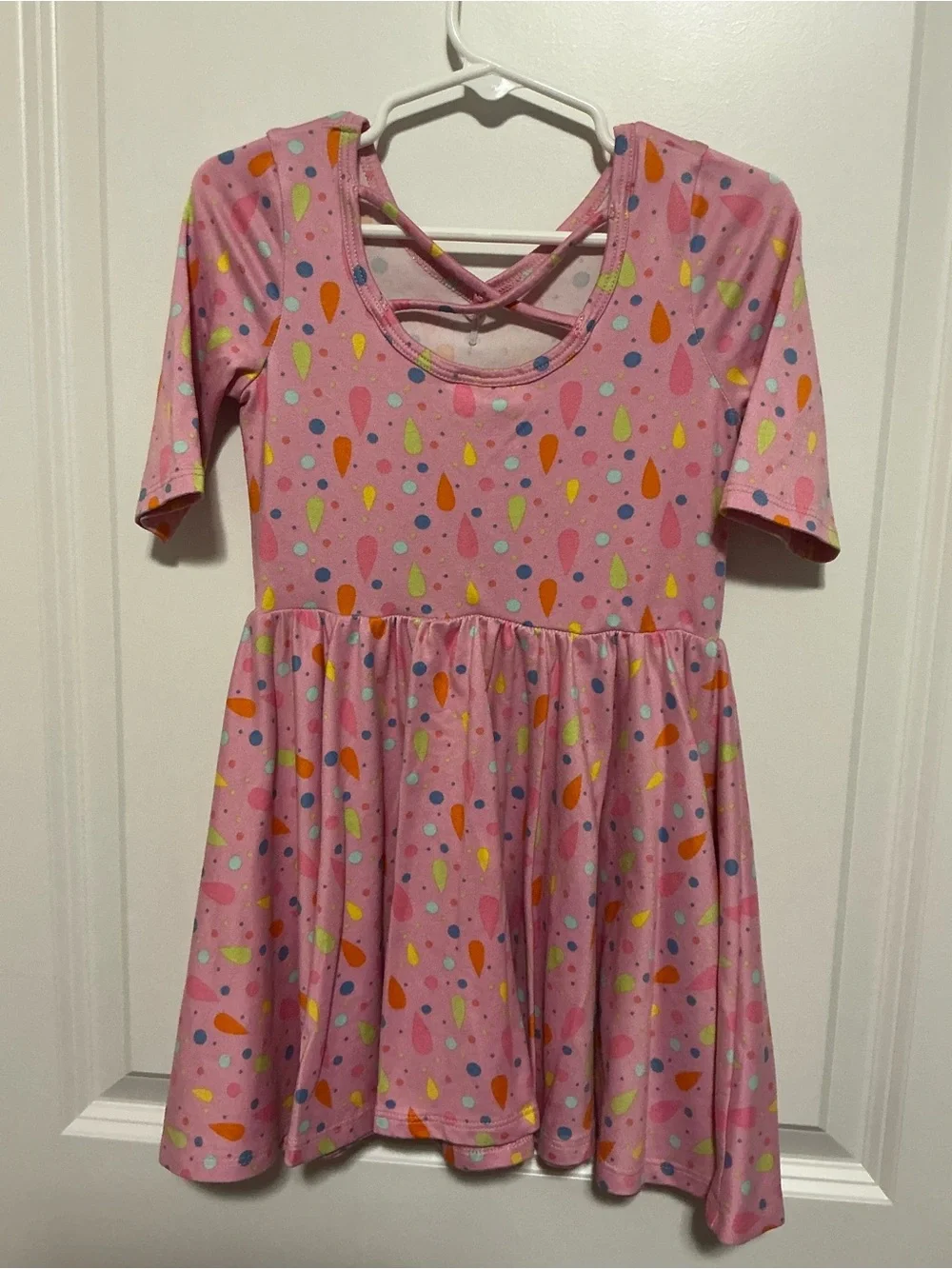 Dot Dot Smile Size 3-4 Pink Multi-Dot Kids Dress